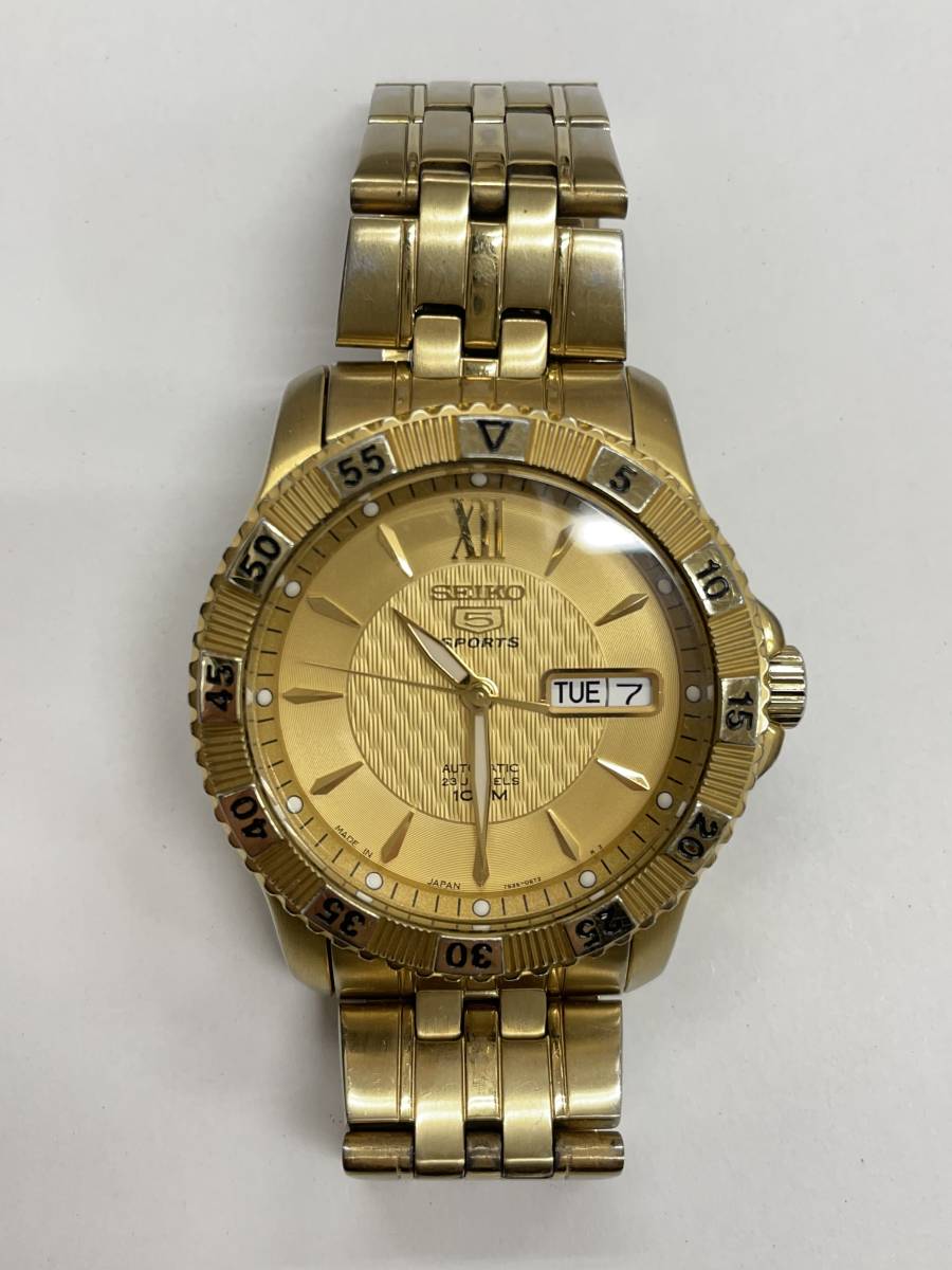 16896.0325】 ☆ SEIKO /セイコー 5 SPORTS 7S36-05C0 腕時計 ゴールド 