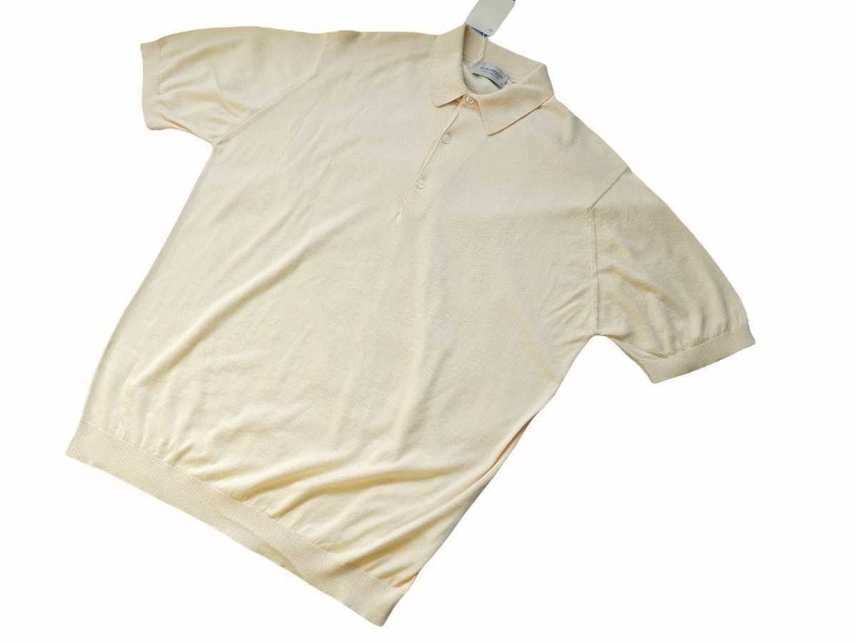 メンズ XL 新品 ジョンスメドレー 最高級コットン 台襟ポロシャツ ADRIAN ECRU JOHN SMEDLEY イギリス製★