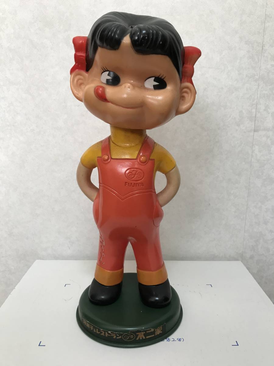 1円スタート 不二家 ペコちゃん 首ふり人形 ソフビ 1970年代物 