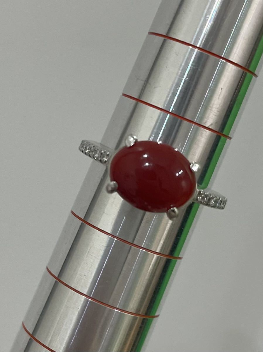 Coral Pt900血赤珊瑚 ダイヤモンドリング (NO.49260) – JEX宝石