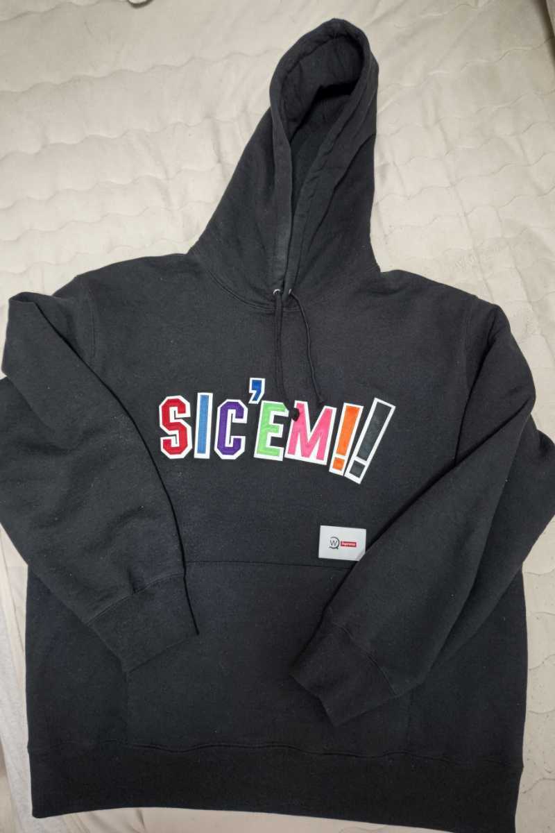 ★【Lサイズ】Supreme WTAPS Sic’em! Hooded Sweatshirt Black★国内正規品 ダブルタップス パーカー フーディー 黒