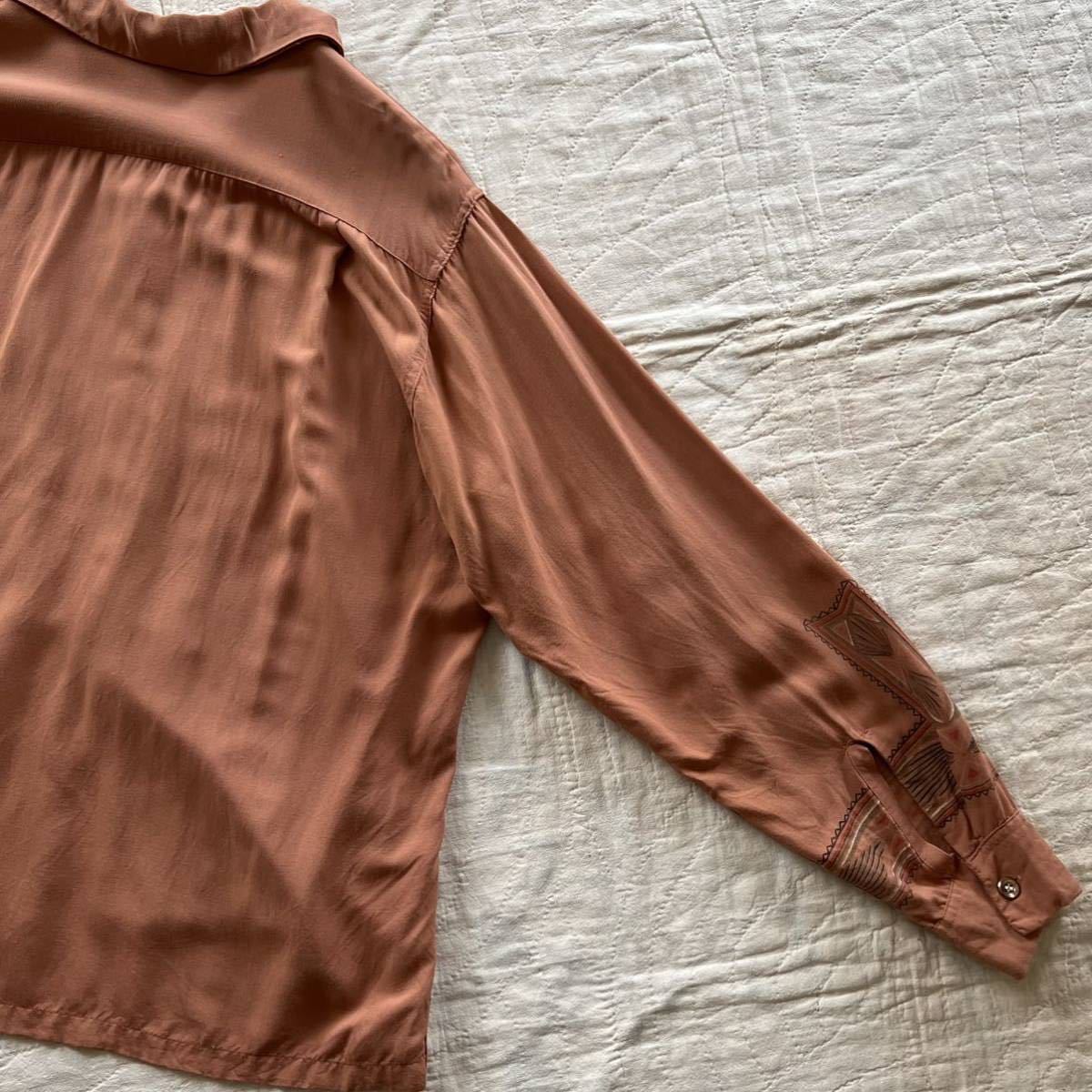 50s アトミック柄 レーヨン シャツ ビンテージ ヴィンテージ USA古着 