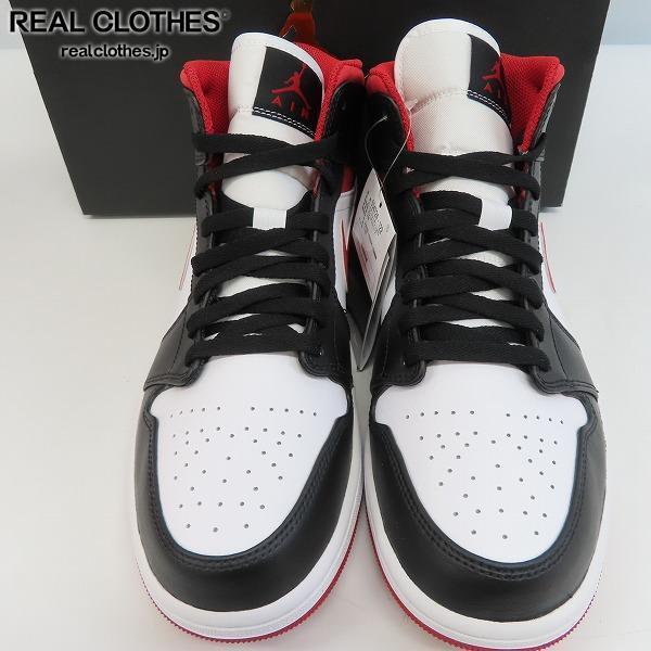 【未使用】NIKE/ナイキ AIR JORDAN 1 MID エアジョーダン1 ホワイト/ジムレッド/ブラック 554724-122/28.0 /080 0 MID JORDAN J Sky MID-ホワイト）