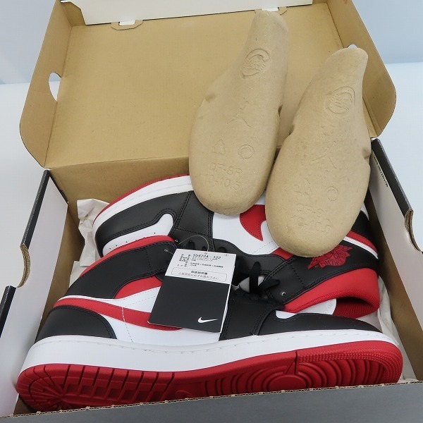 【未使用】NIKE/ナイキ AIR JORDAN 1 MID エアジョーダン1 ホワイト/ジムレッド/ブラック 554724-122/28.0 /080 0 MID JORDAN J Sky MID-ホワイト）