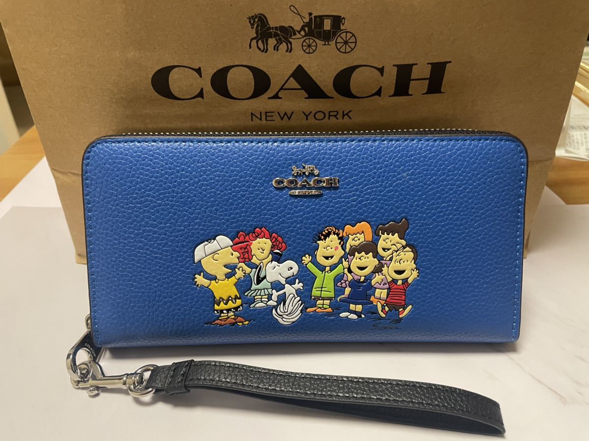 AK0062 新品未使用 COACH コーチ 長財布 アウトレット C4603 青色 