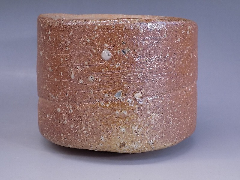 上田直方 信楽焼 花入 高さ36cm 共箱 茶道具 【k3689】 上田直方