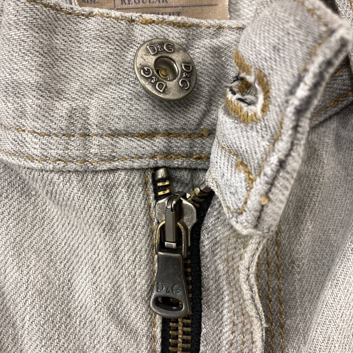 D&G クラッシュ ダメージ加工 ベリータイト デニムパンツ グレー 