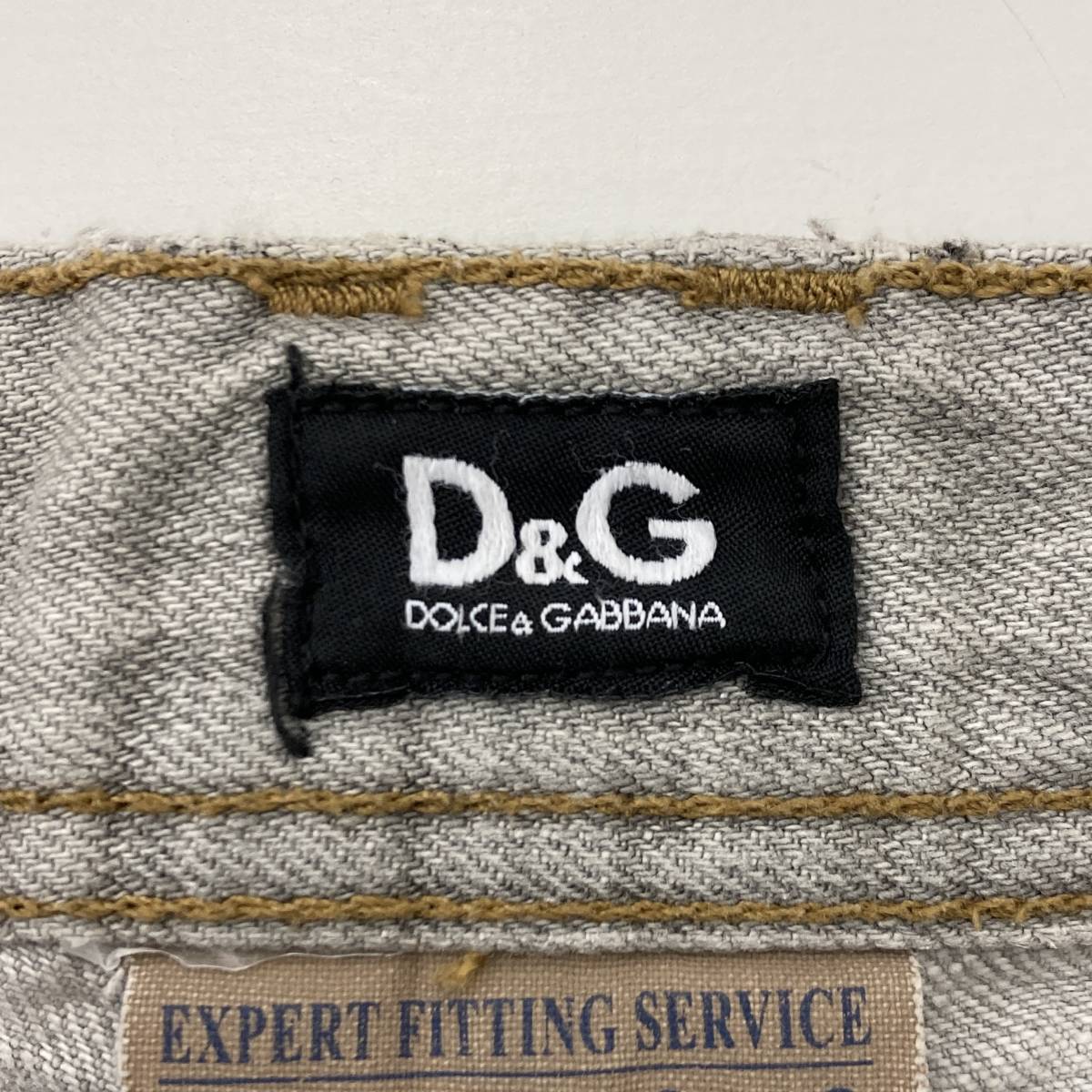 D&G クラッシュ ダメージ加工 ベリータイト デニムパンツ グレー 