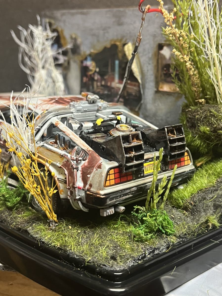 デロリアン　1/24 ジオラマ 名シーンが蘇る！『バック・トゥ・ザ・フューチャー』デロリアンが4種 自動車