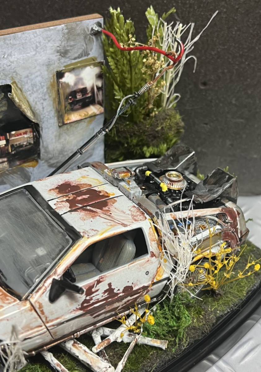 WELLY 1/24 デロリアン バックトゥザフューチャー 自作 ジオラマ 放置