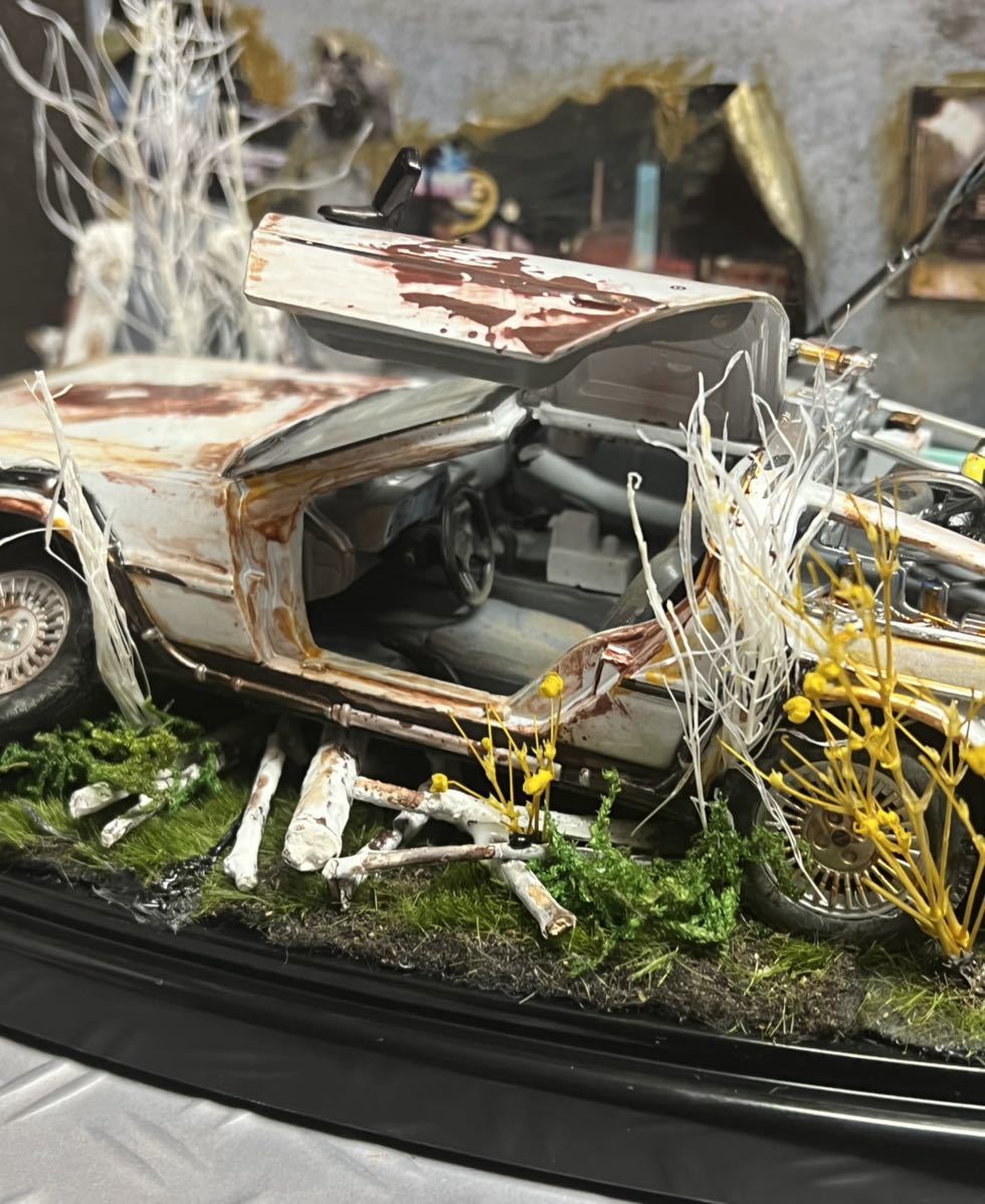 WELLY 1/24 デロリアン バックトゥザフューチャー 自作 ジオラマ 放置