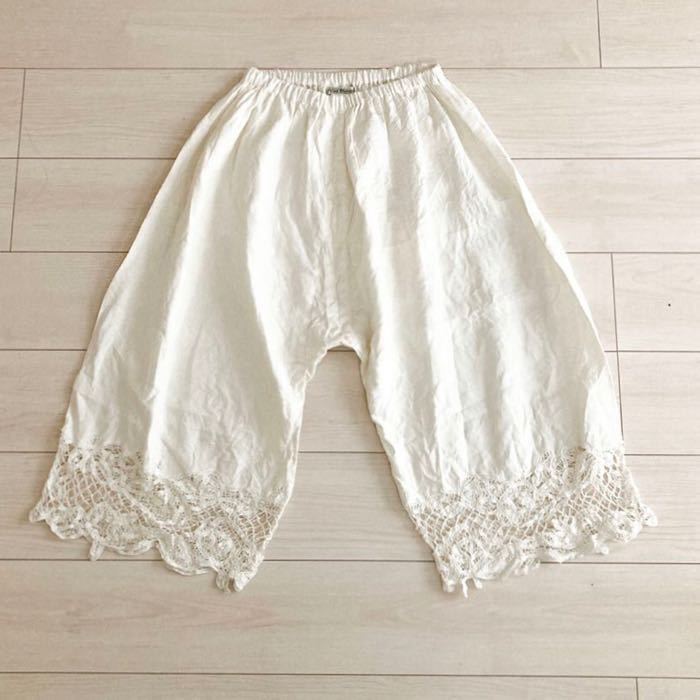 ヴラスブラム Vlass blomme コルトレイクリネン レースサルエルパンツ