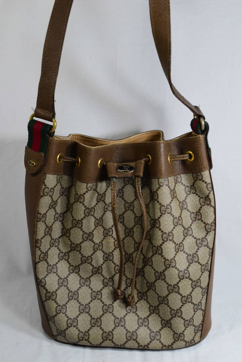 GUCCI グッチ オールドグッチ 紙タグ シェリーライン 巾着ショルダー