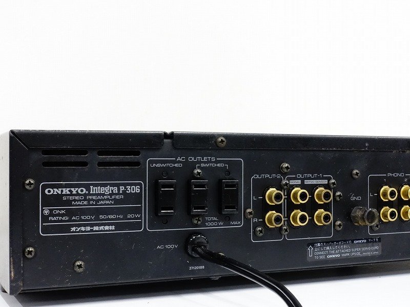 □□ONKYO Integra P-306 プリアンプ オンキョー□□011405002
