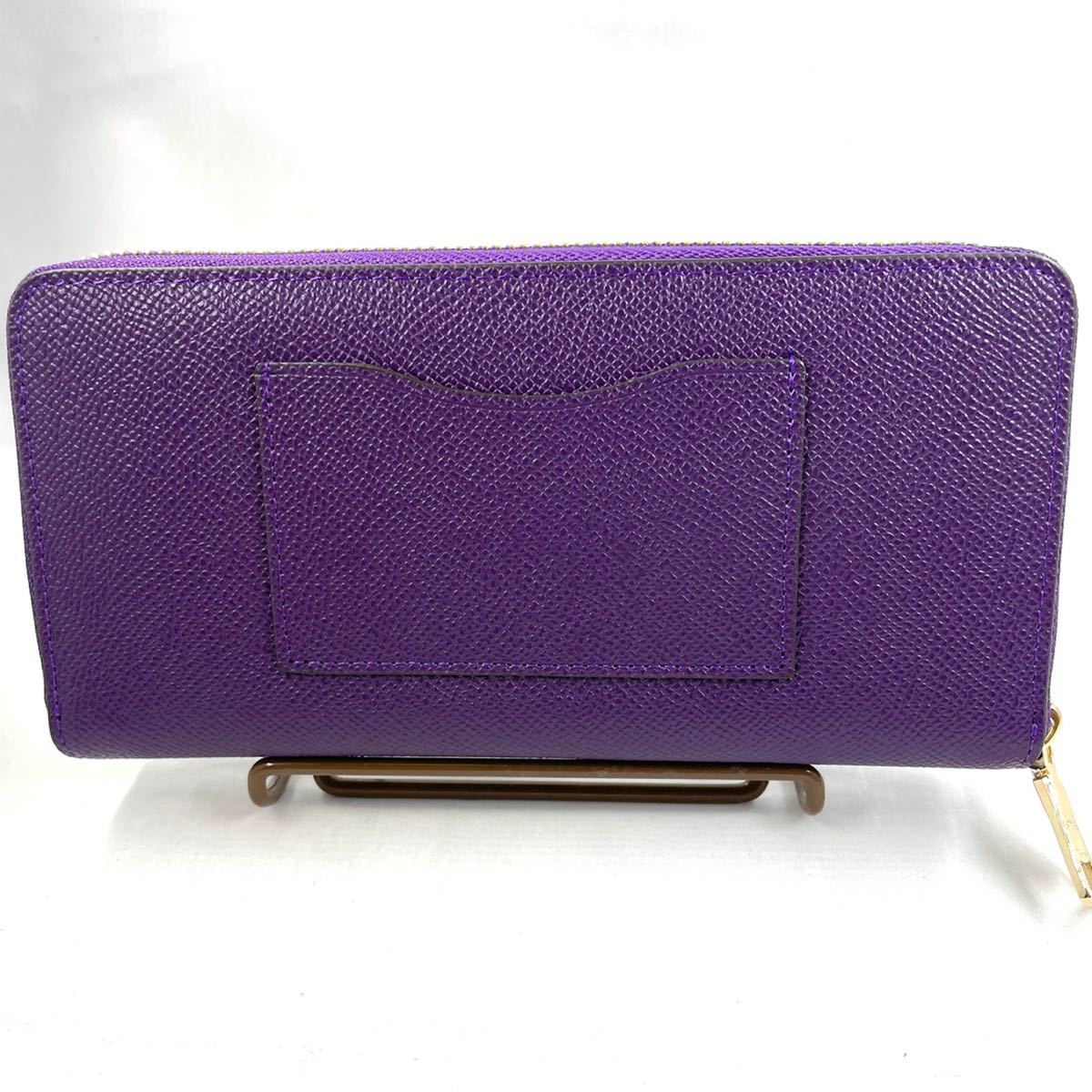 COACH 紫 パープル コーチ長財布 アウトレット品 ラウンドファスナー 