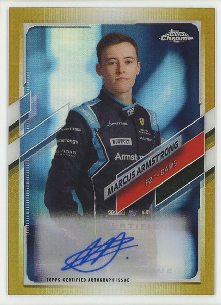 【Marcus Armstrong】2021 Topps Chrome Formula1 F1 Gold Refractor Auto ゴールドリフラクター 直筆サインカード 50枚限定_1
