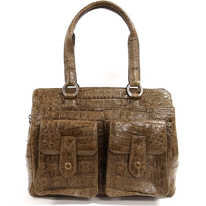 【人気定番，高品質】 綺麗 本革 クロコダイル ＜トートバッグ＞ ブラウン系 シルバー金具 GENUINE CROCODILE SKIN ワニ 鰐 革 バッグ レディース(クロコダイル)｜売買されたオークション情報、yahooの商品情報をアーカイ クロコダイル