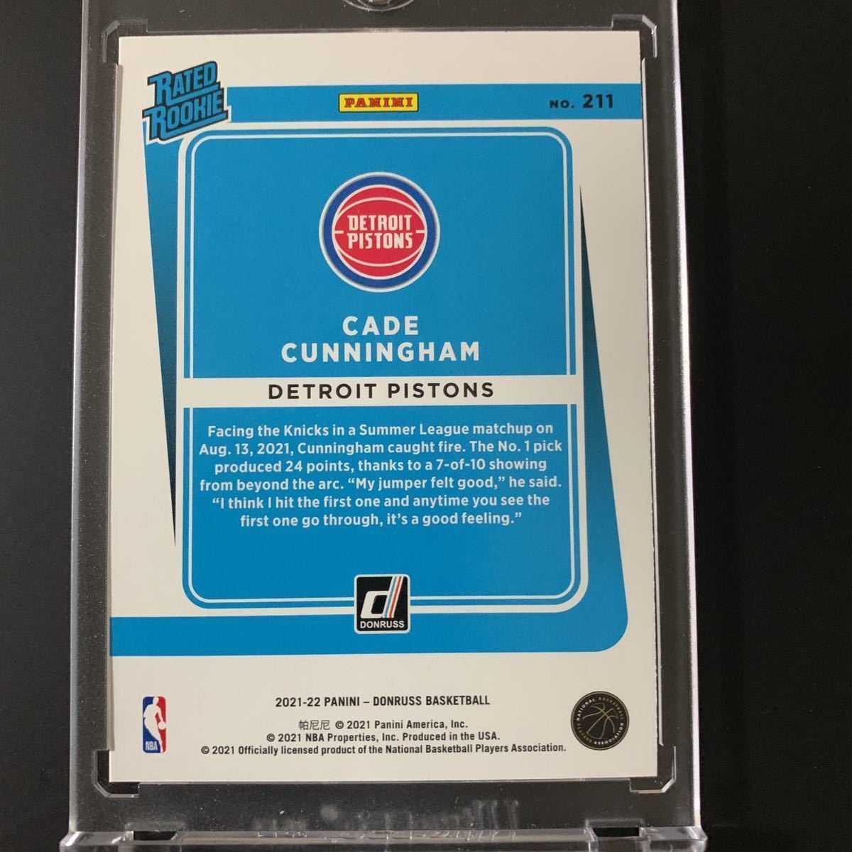 Cade Cunningham RC 2021-22 Panini Donruss Choice Rated Rookie 