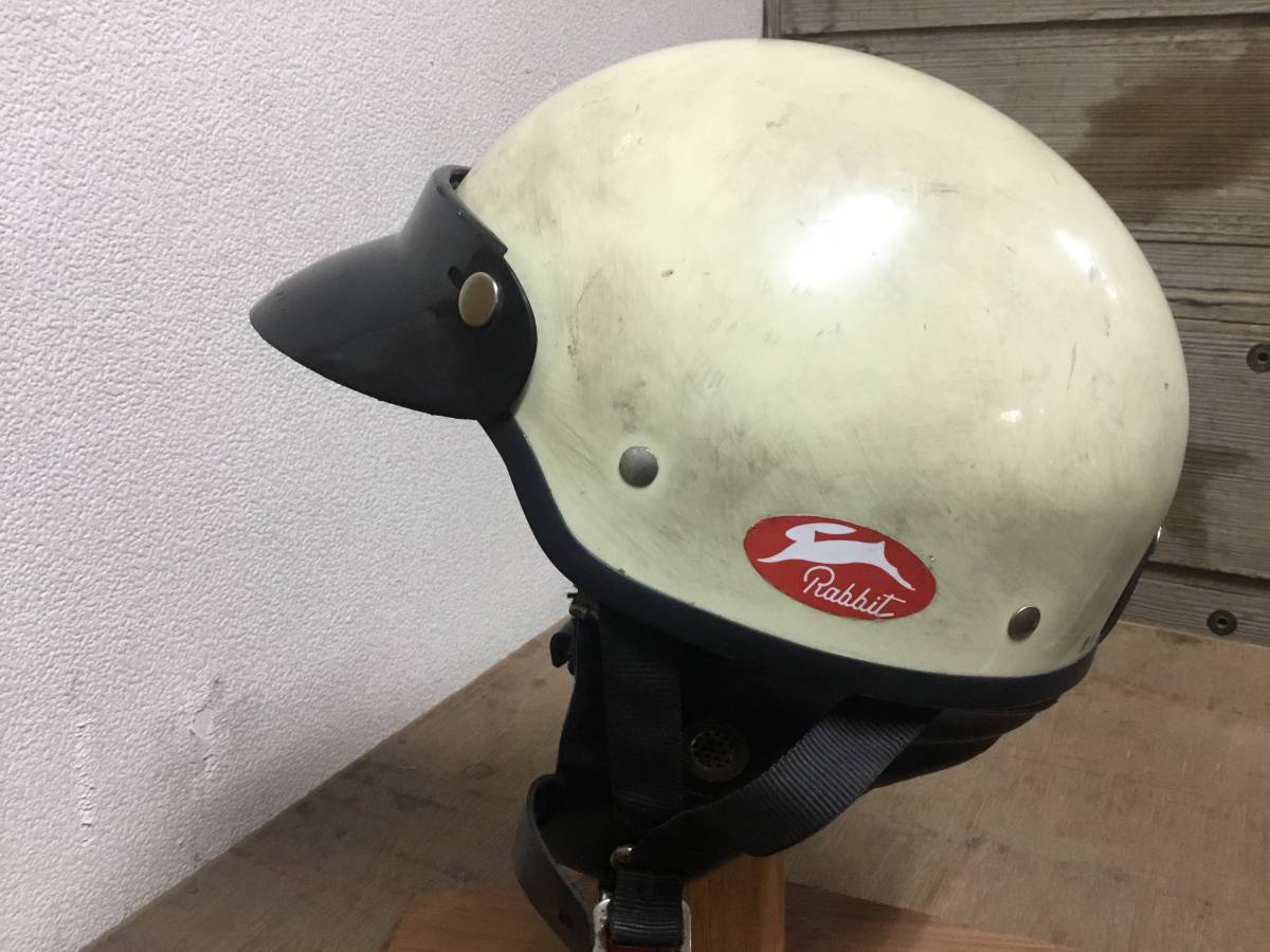 ビンテージ ハーフヘルメット 無名ブランド ラビット ハーレー 旧車 