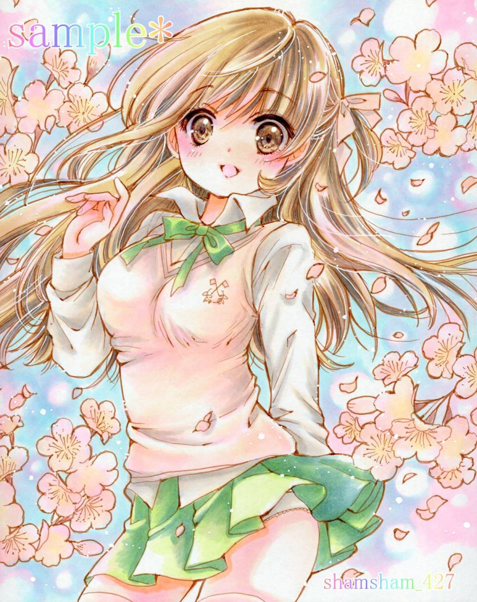 手描きイラスト - 桜 オリジナル | ◇Sakura A4手描きイラスト