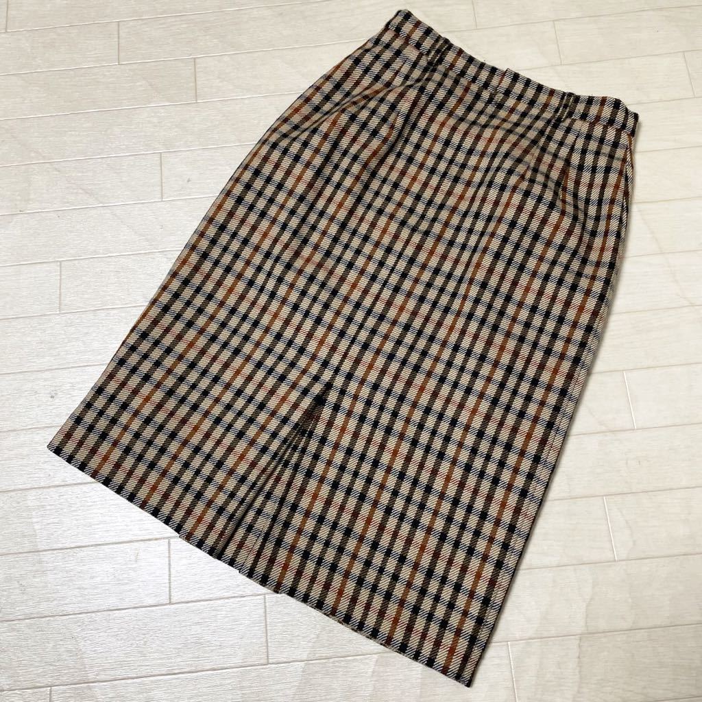 2597☆① DAKS ダックス チェック タイトスカート 66-92 レディース  