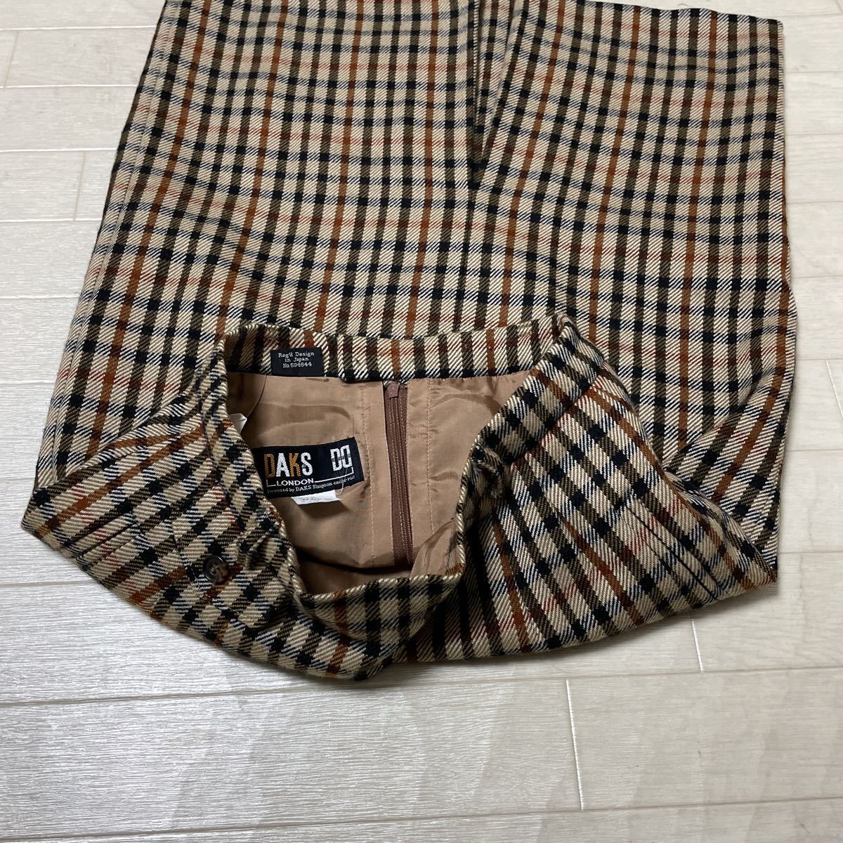 2597☆① DAKS ダックス チェック タイトスカート 66-92 レディース  