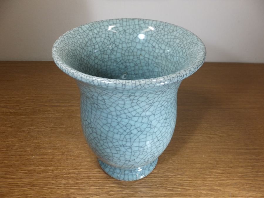 ◎【真作保証】 小笠原長春 自作 鍋島青磁花瓶 長春青磁陶窯 大川内焼