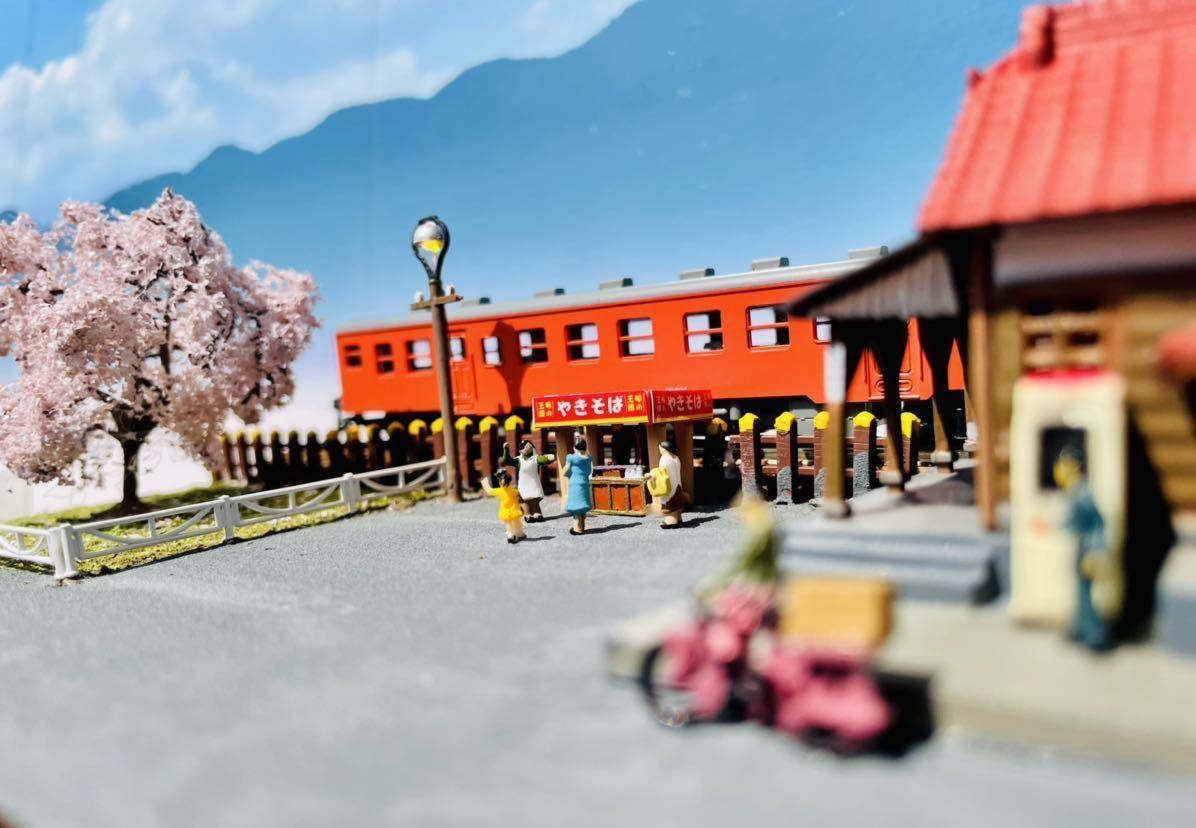 Nゲージ｜Yahoo!フリマ（旧PayPay 鉄道ジオラマ 桜満開のローカル駅 N