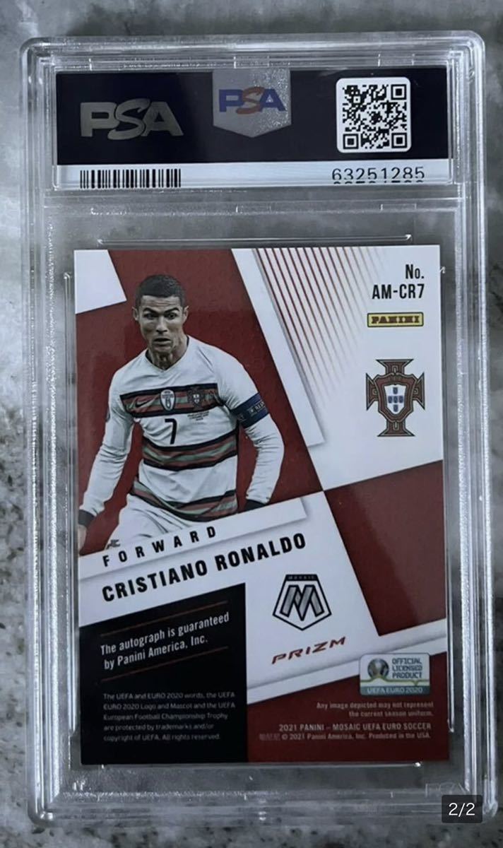 2020-21 Cristiano Ronaldo Panini Mosaic UEFA Euro Auto Mosaic