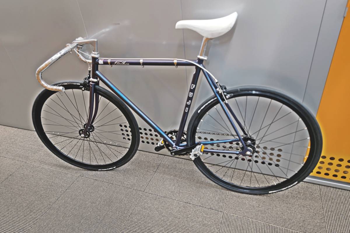 美品 FUJI FEATHER ピストバイク Lサイズ 560mm パープル ピスト 