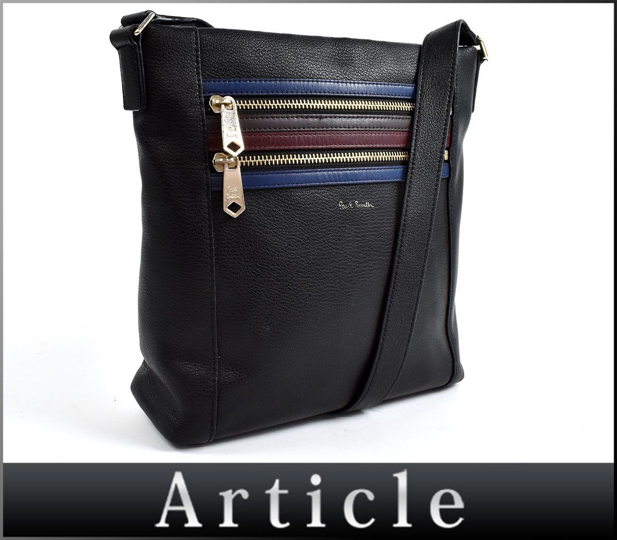 《美品》ポールスミス ブリーフケース 2way ナイロン×レザー ネイビー A4