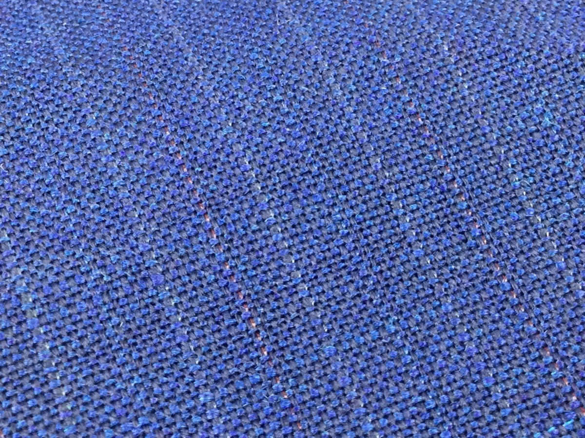 英国製 ビンテージ スーツ生地 BARCLAYS WOOLLEN 紺 ストライプ 