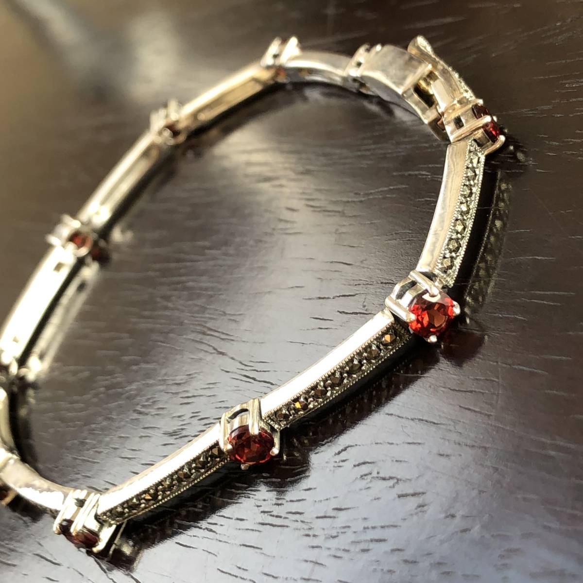 925 ガーネット マーカサイト ブレスレット 【公式通販】