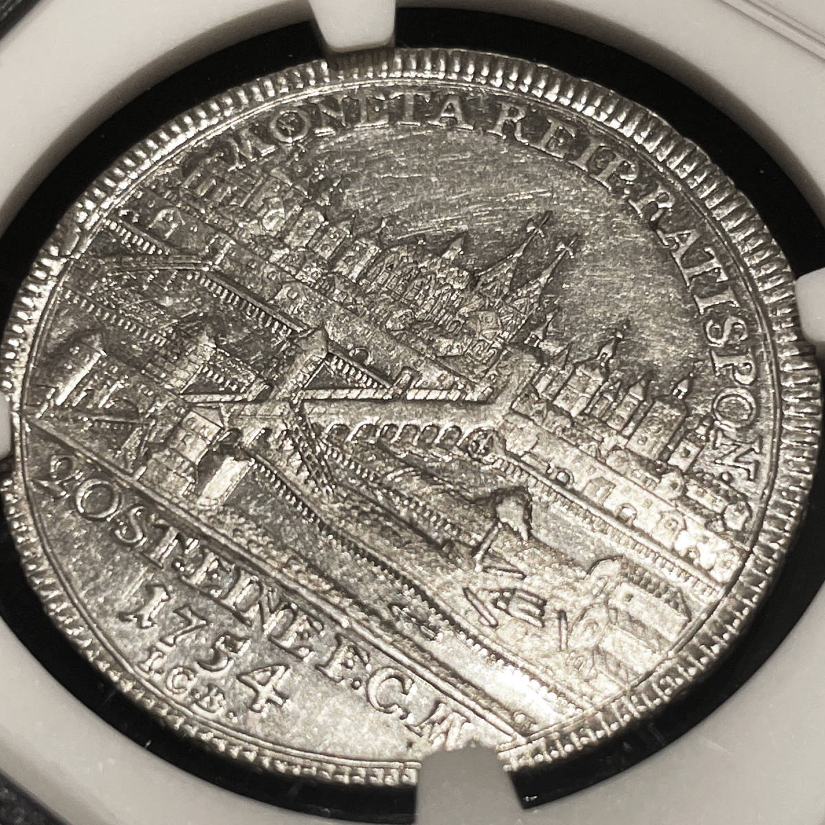 ☆都市景観 ドイツ・レーゲンスブルク☆ 1754年 1/2ターラー銀貨 AU58