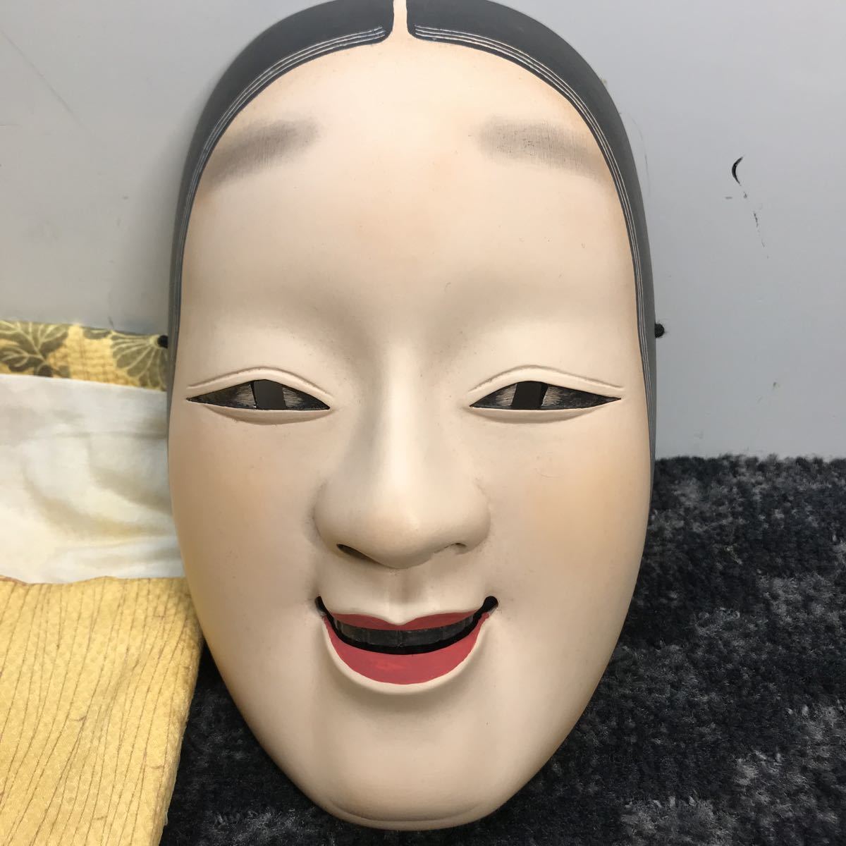 KS006 能面 小面 駒井勇 木彫 駒井勇打 お面 狂言 木彫り 神楽面 (東洋