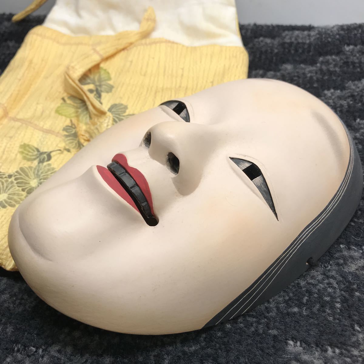 KS006 能面 小面 駒井勇 木彫 駒井勇打 お面 狂言 木彫り 神楽面 (東洋