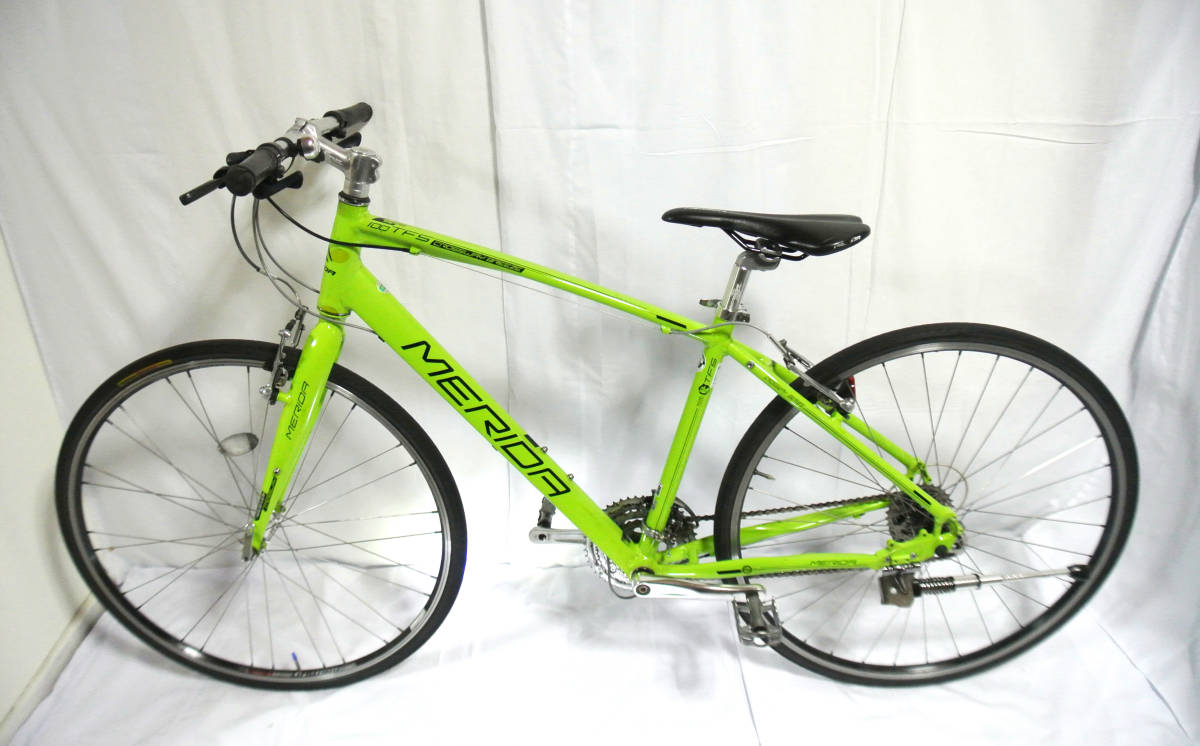 4-076☆【MERIDA】※ TFS100 軽快クロスバイク 21段 緑色 ☆ 1円～ 中古  