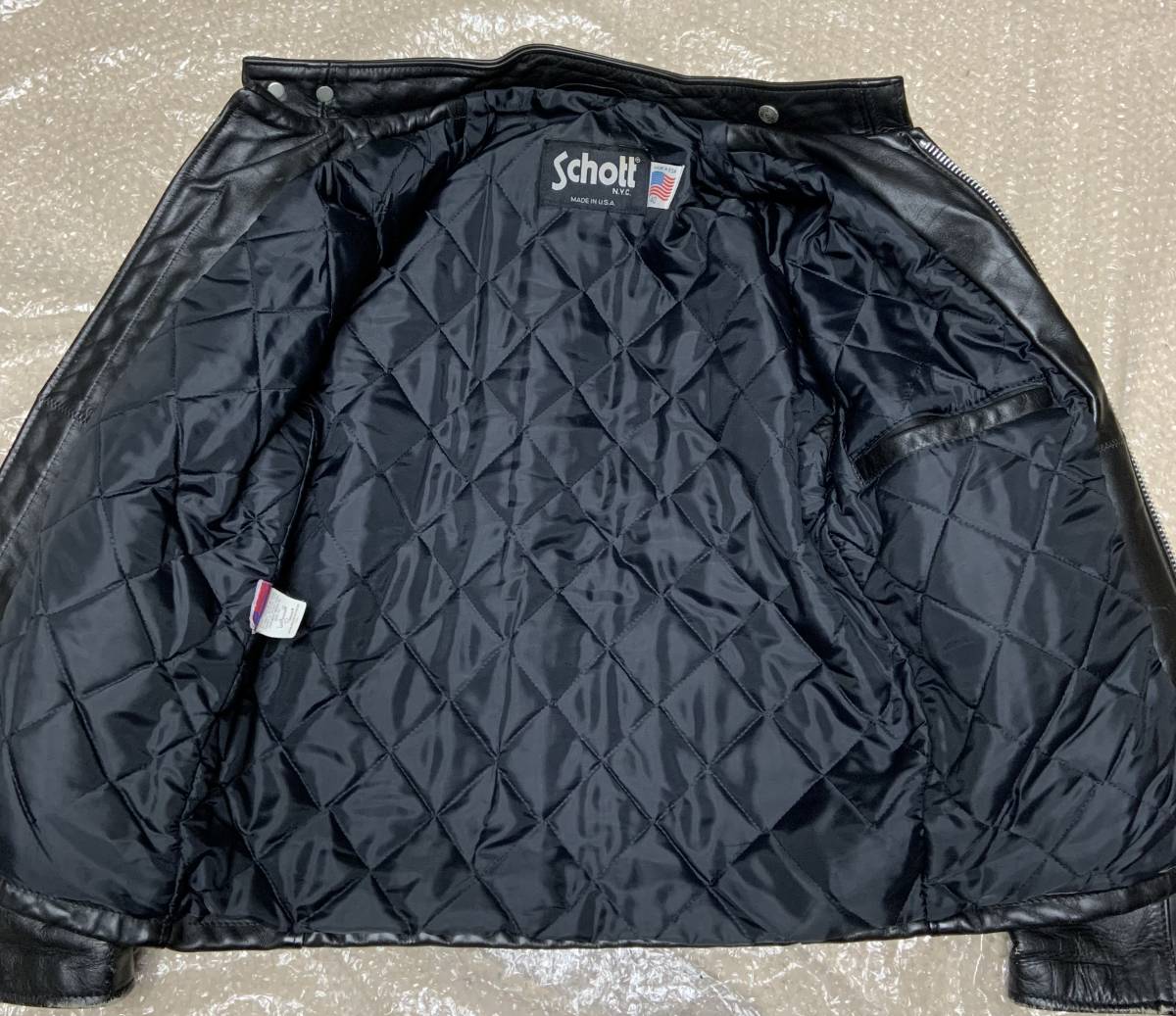 ◇schott 641Q【40】米国製 黒◇シングルライダース ◇ショット バイク
