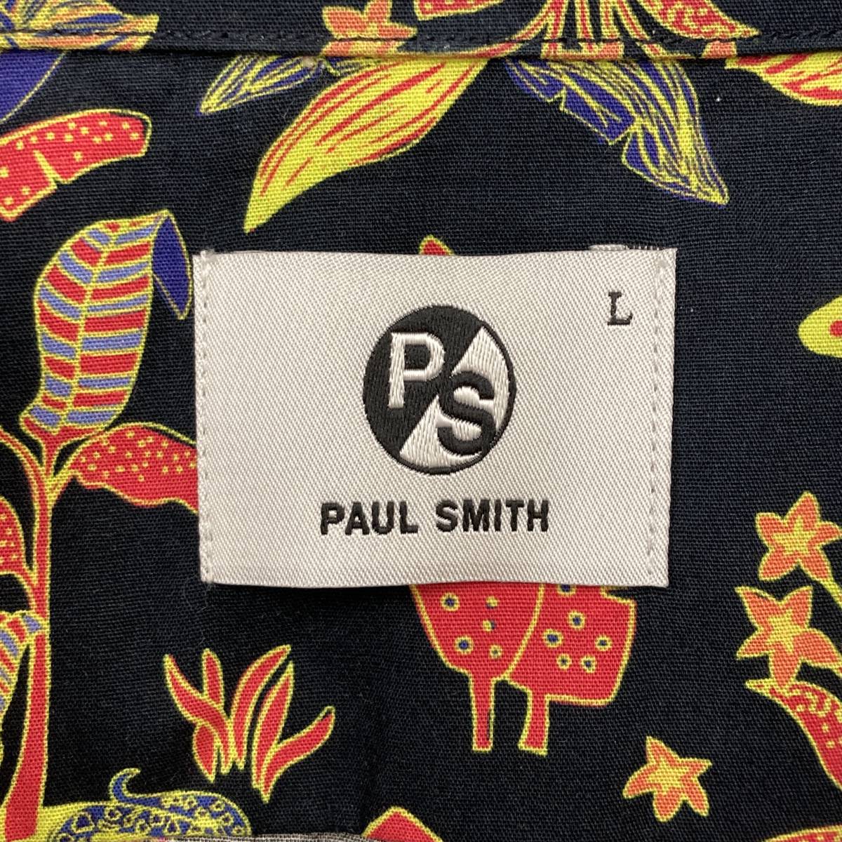 PS Paul Smith ボタニカル柄 開襟 半袖シャツ メンズ Lサイズ 