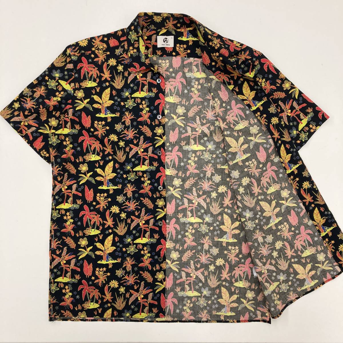 PS Paul Smith ボタニカル柄 開襟 半袖シャツ メンズ Lサイズ