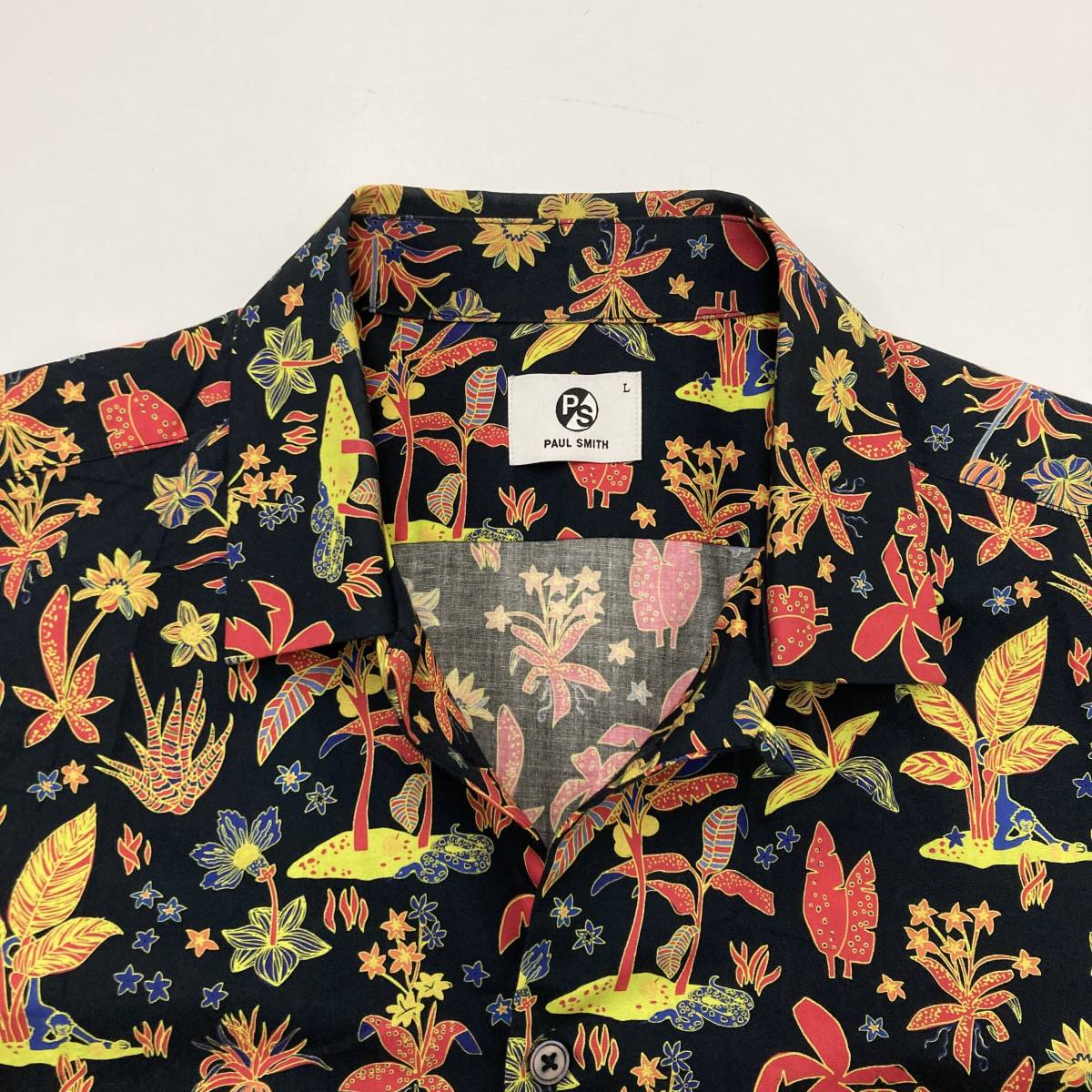 PS Paul Smith ボタニカル柄 開襟 半袖シャツ メンズ Lサイズ 