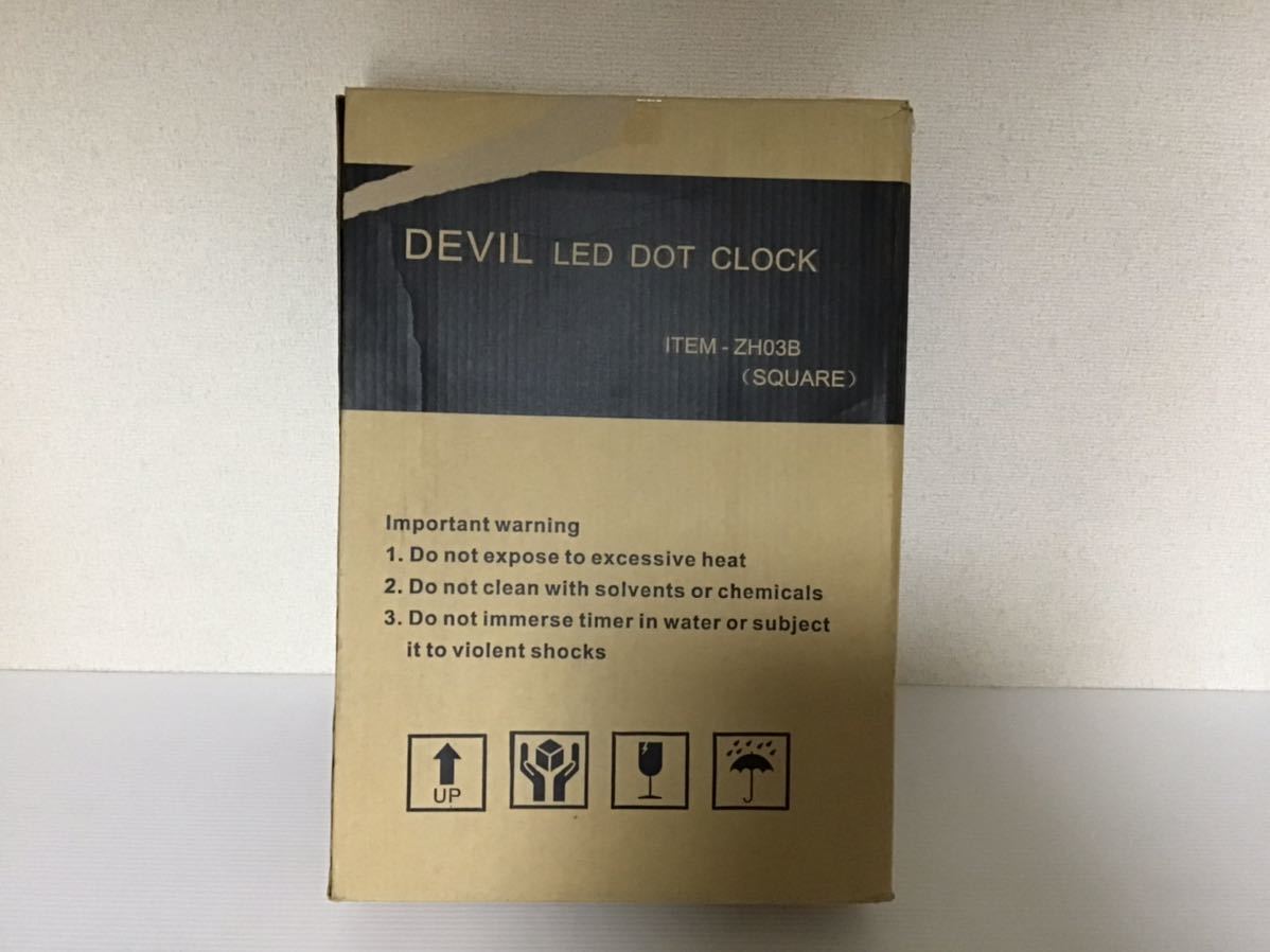 ☆美品☆ LED デジタル時計 DEVIL LED DOT CLOCK 壁掛け ITEM-ZH03B