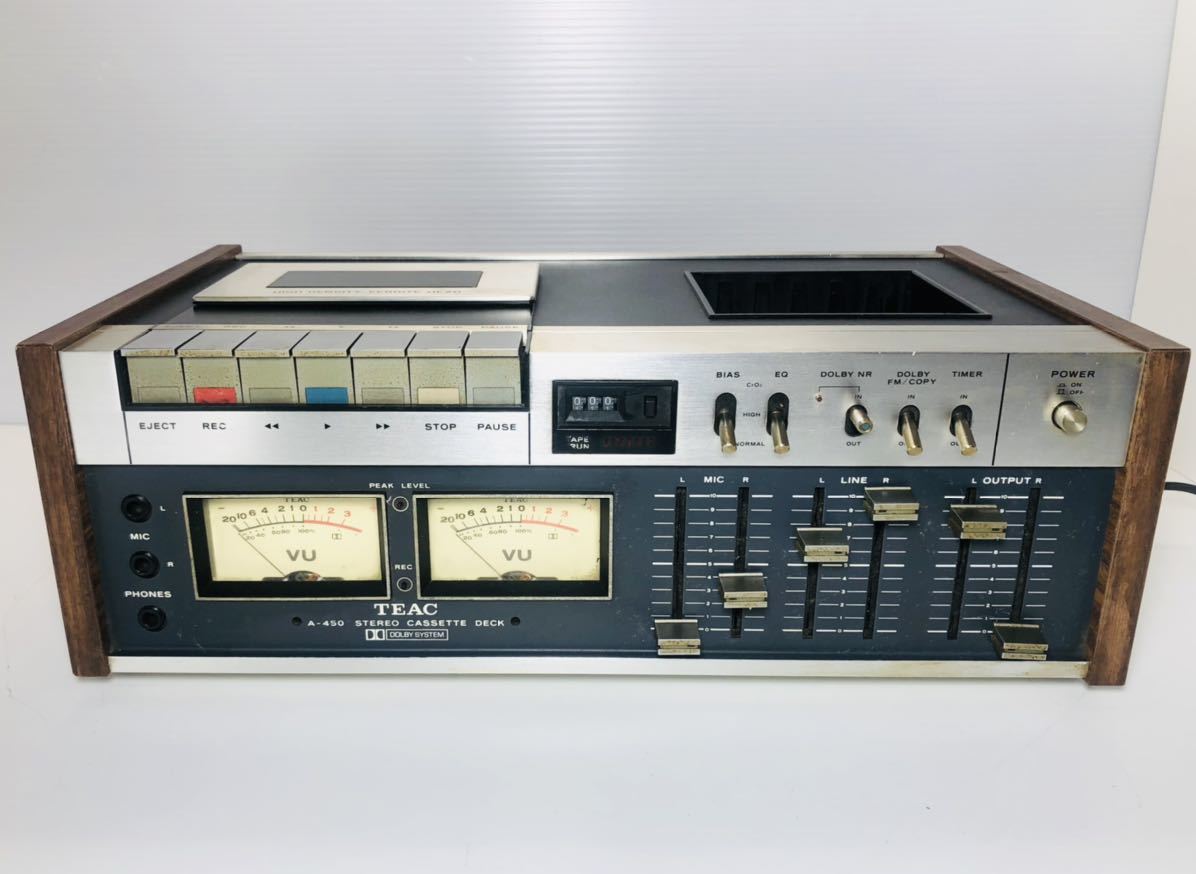 TEAC ティアック ステレオ カセットデッキ A-450 通電ジャンク 通電確認