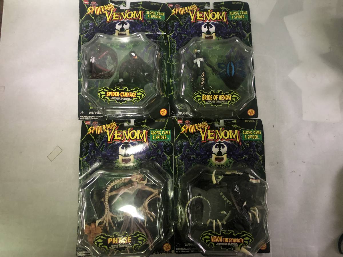 フィギュア Venom 4体セット トイビズ 未開封 ヴェノム＆カーネイジ ヴェノム スパイダーマン ベノム 公式通販 4体セット限定コレクターズボックス ToyBiz Saga 送料込み！未開封！美品！Marvel キングピン アメイジング