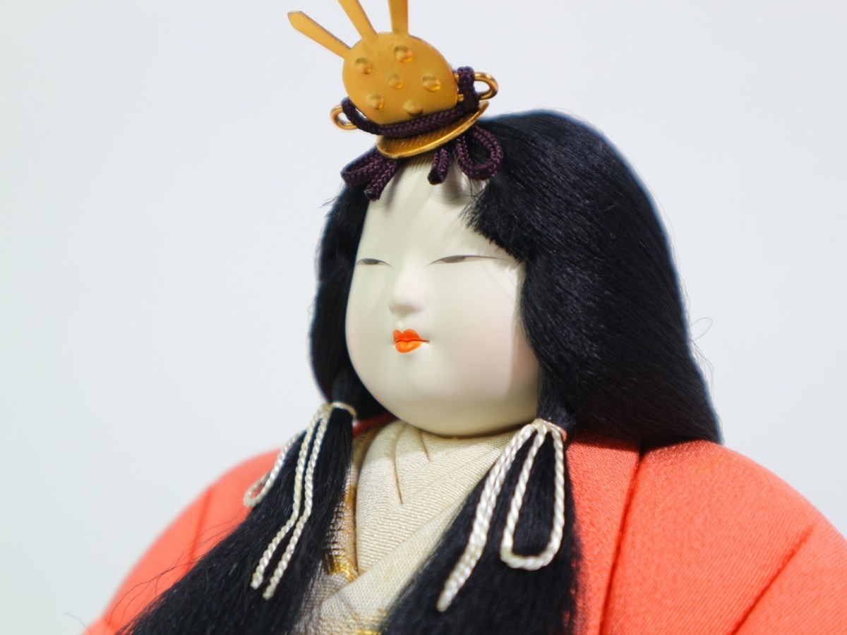 在庫保管品 鈴木賢一 「絵巻紋様 正絹仕立 若草山」 江戸木目込人形 雛人形