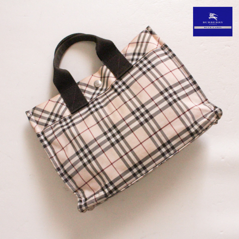 バーバリーBurberry ブルーレーベル トートバッグ チェック 未使用級