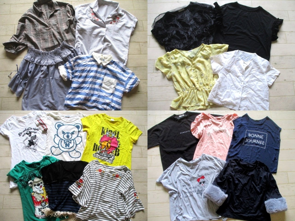 ●レディース 半袖 七分袖 プルオーバー カットソー Tシャツ 半袖シャツ ブラウス 福袋 まとめて まとめ売り 100点 セット 大量 ●157