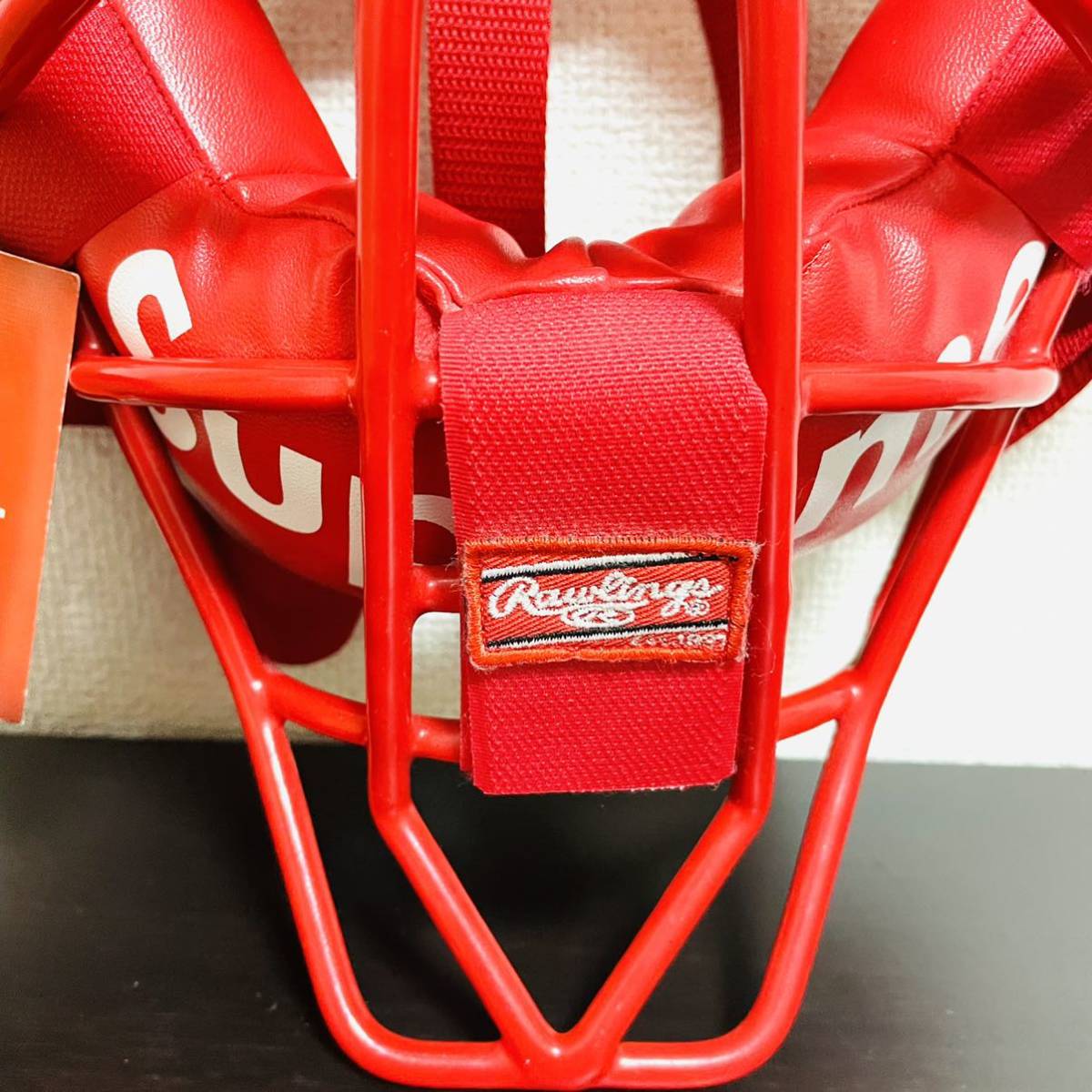 新品 Supreme Rawlings Catcher's Mask Red White 18ss 赤 白