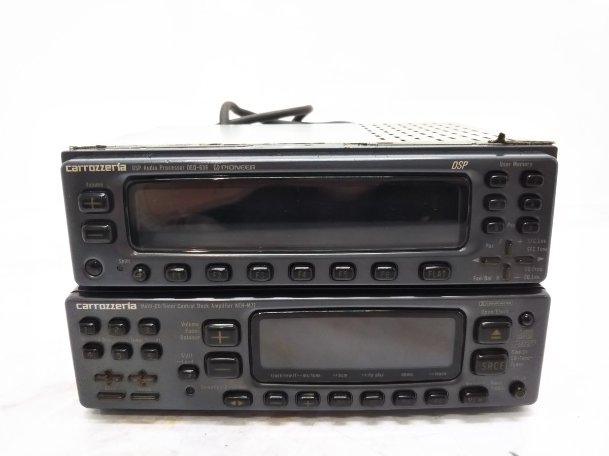 △ジャンク品 カーオーディオ Pioneer Carrozzeria KEH-M77+DEQ-636