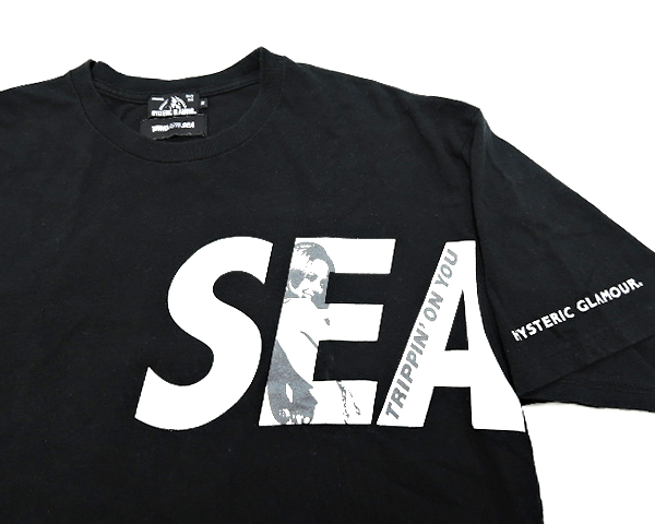 M【HYSTERIC GLAMOUR X WIND AND SEA/SEA+HYS 2 T-SHIRT/BLACK 